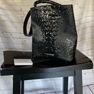 Brahmin Amelia Embossed Leather Bucket Bag